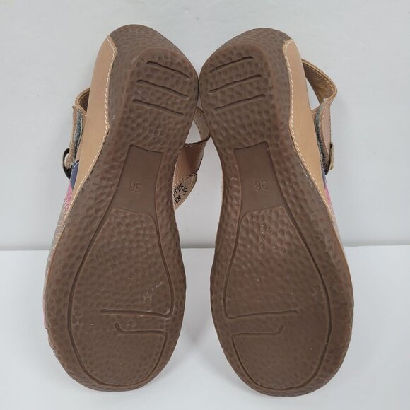 L'Artiste Spring Step Parkway Women's Multicolor Leather Sandals US Se 5.5 EU 36 - Picture 7 of 8